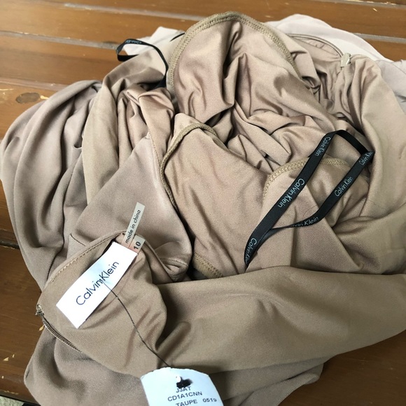 NWT Calvin Klein Taupe Dress Sz 10 - Picture 5 of 5